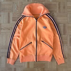 Vintage 70s-80s Adidas Orange Tracksuit jacket Womens